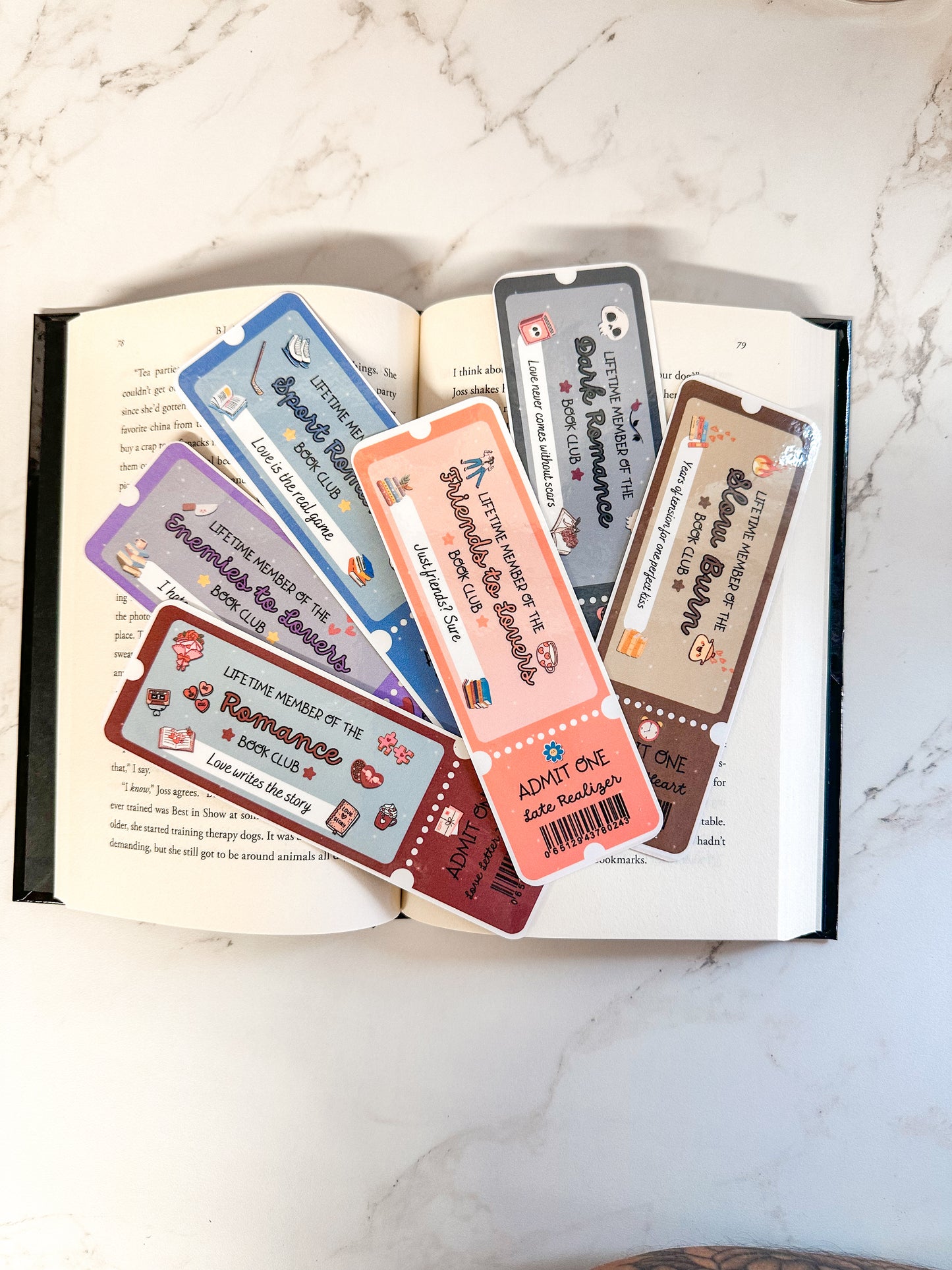 Book Club Ticket Bookmarks