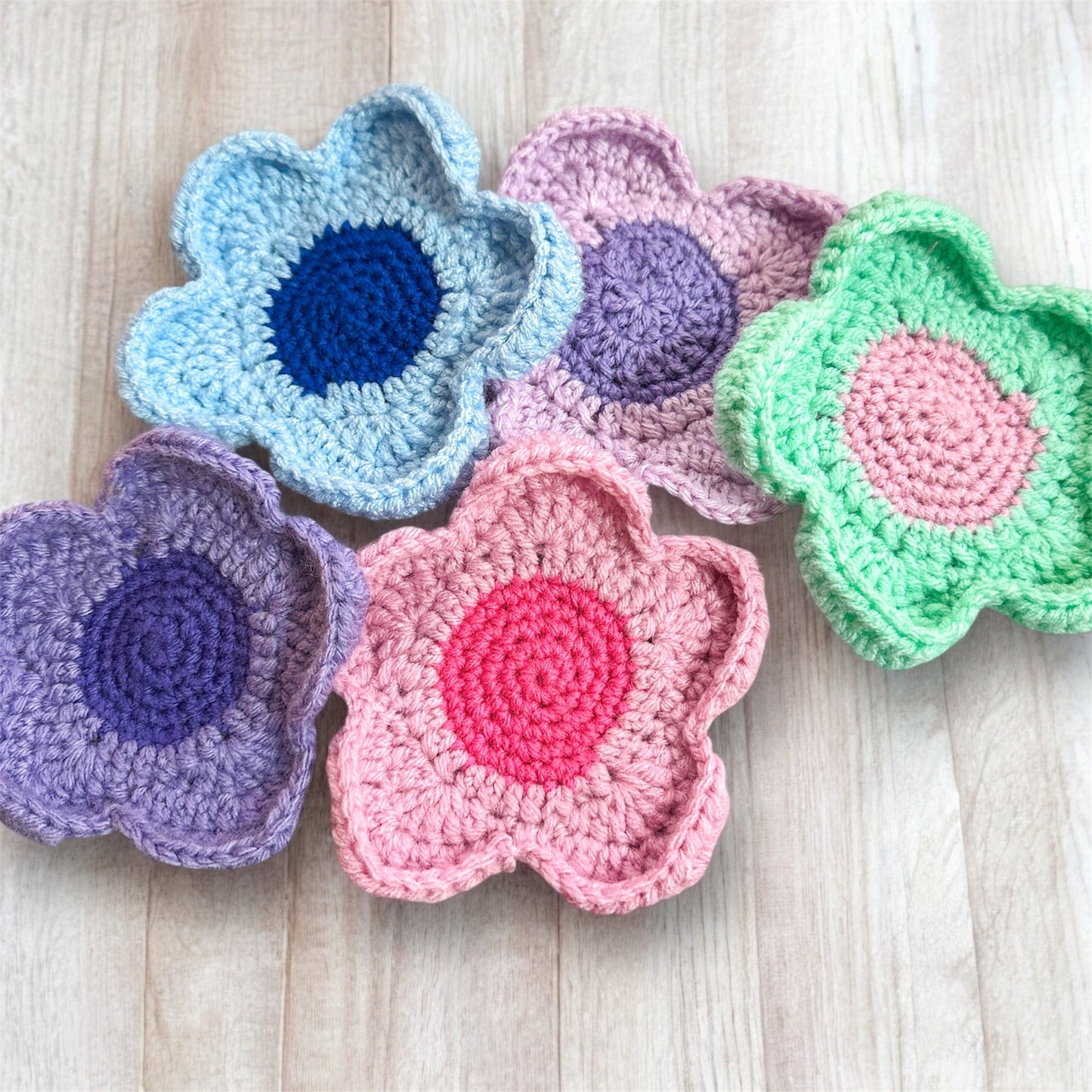 Crochet Flower Mug Rug Coasters