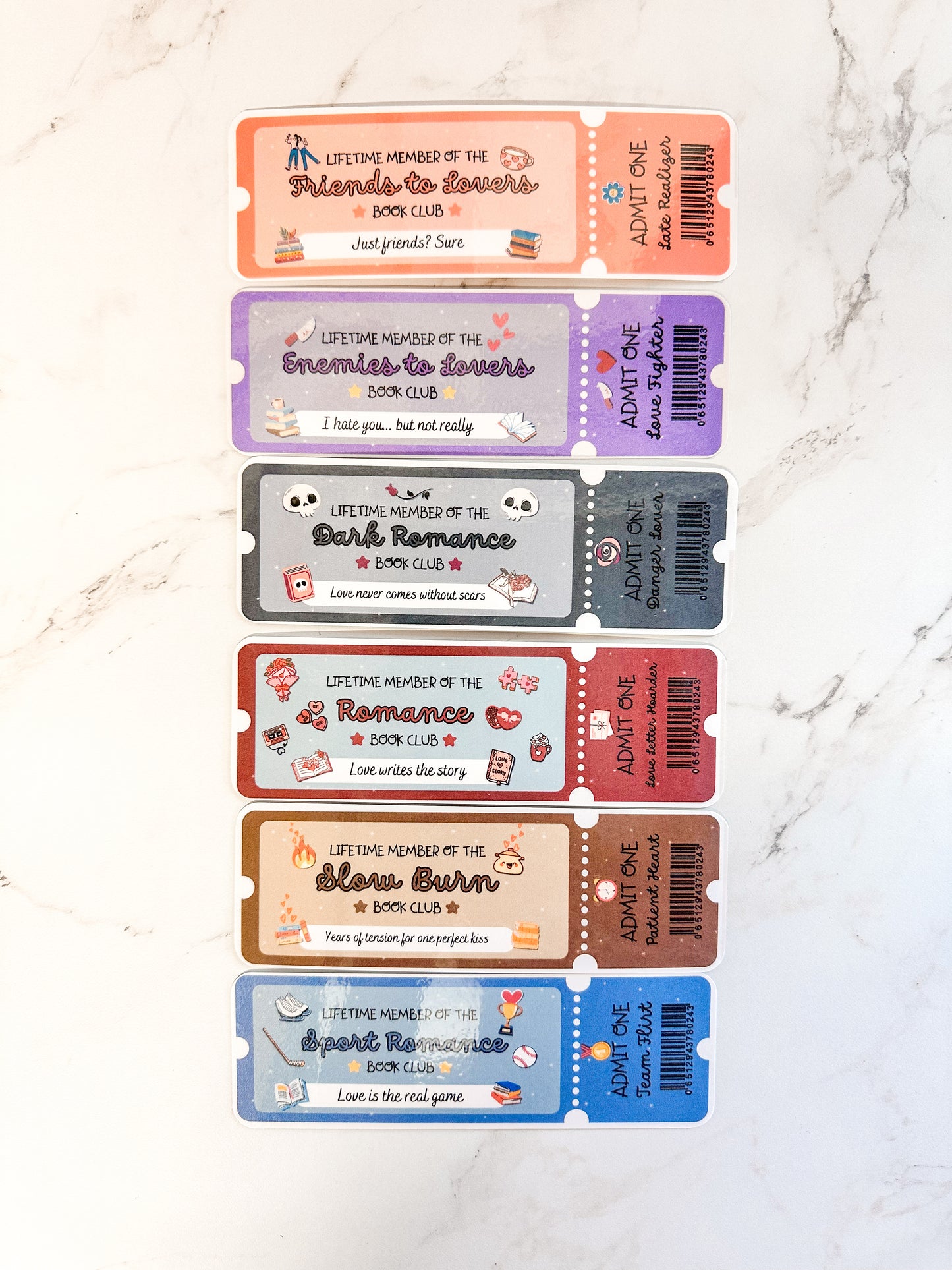Book Club Ticket Bookmarks