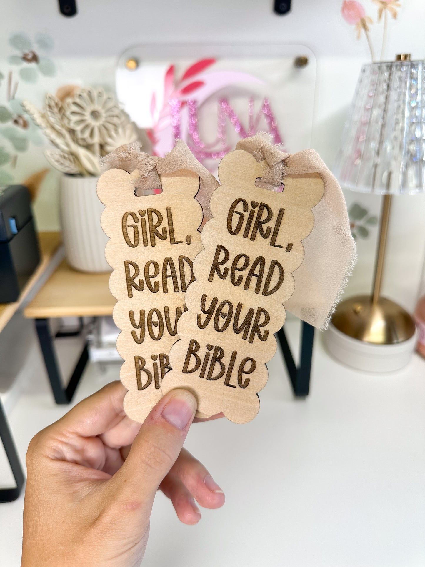 Girl Read Your Bible Wooden Bookmark