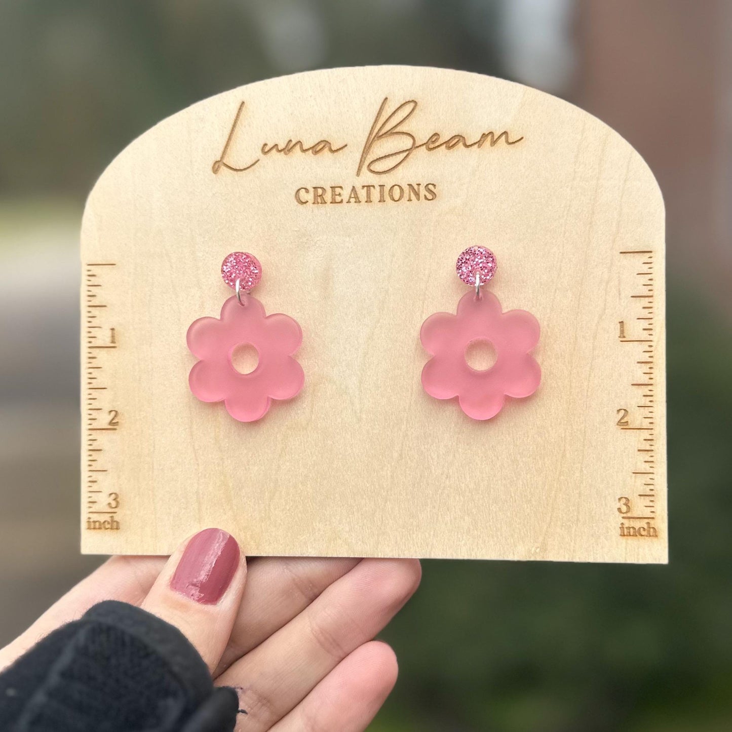 Flower Dangle Earrings Luna Beam Creations