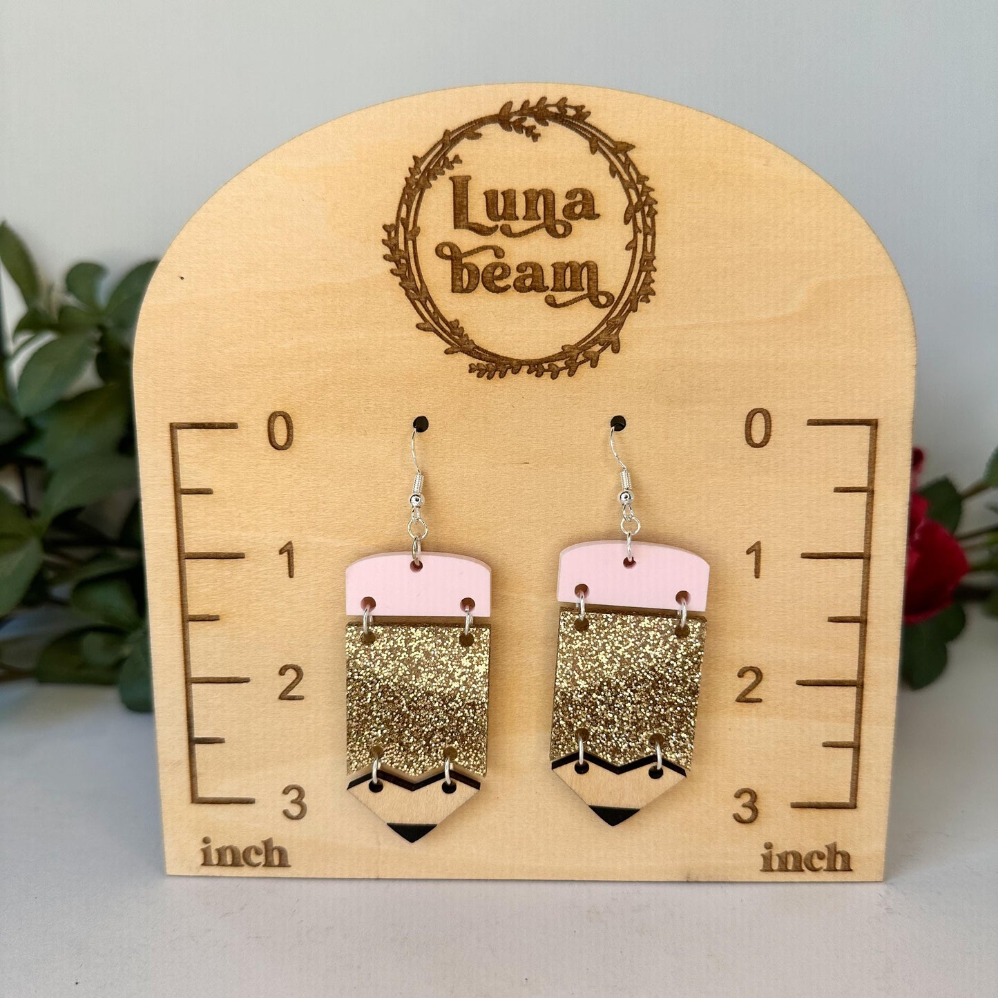 Pencil Dangle Earrings Luna Beam Creations