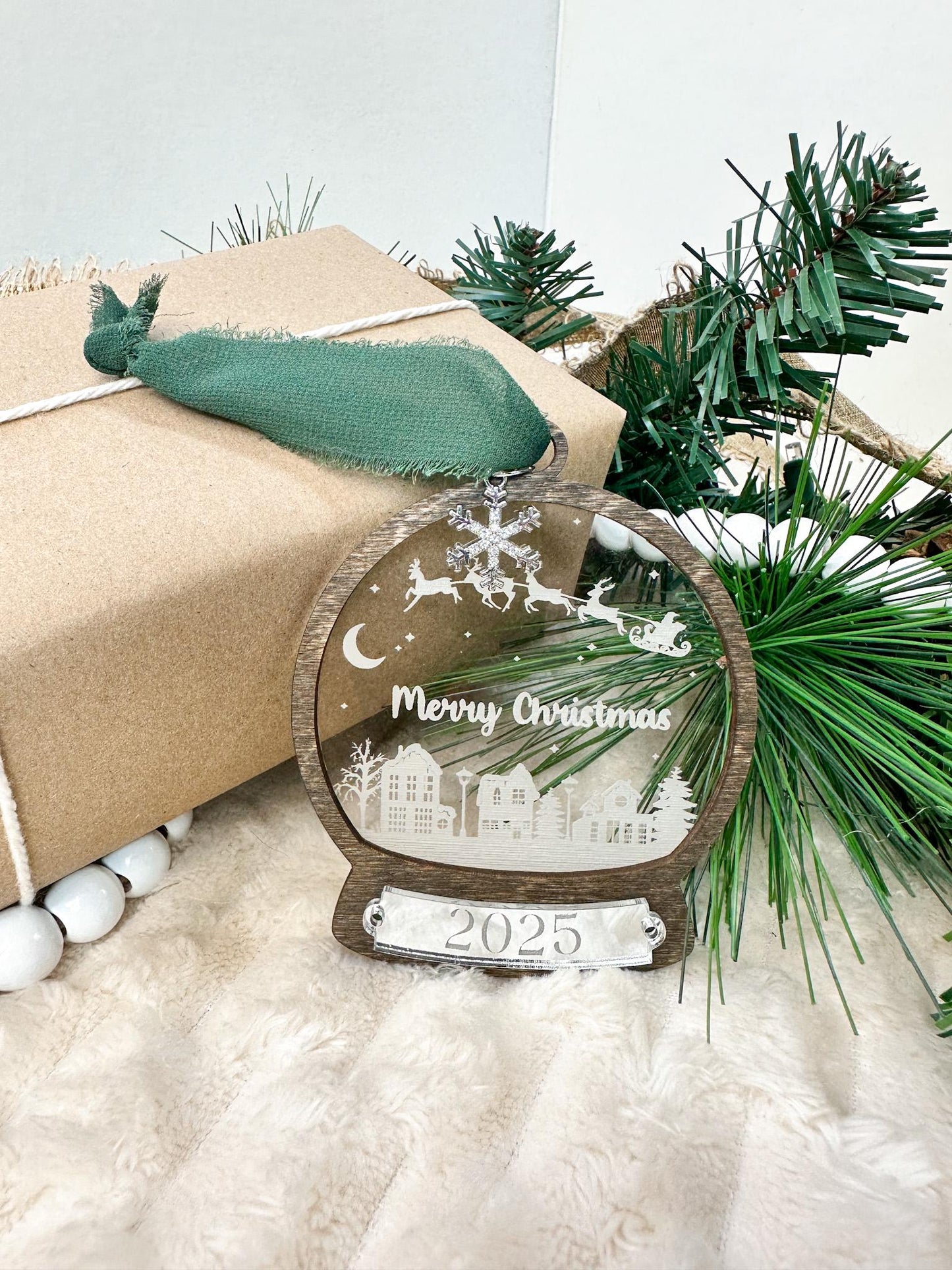 Personalized Snow Globe Christmas Ornament