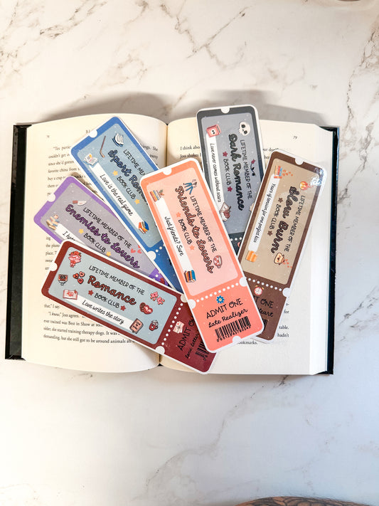 Book Club Ticket Bookmarks