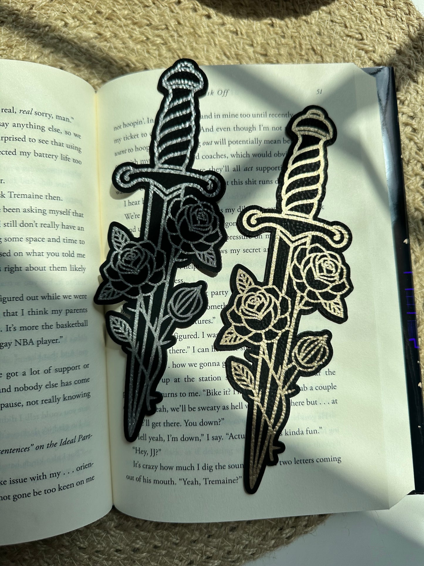Sword Leatherette Bookmark