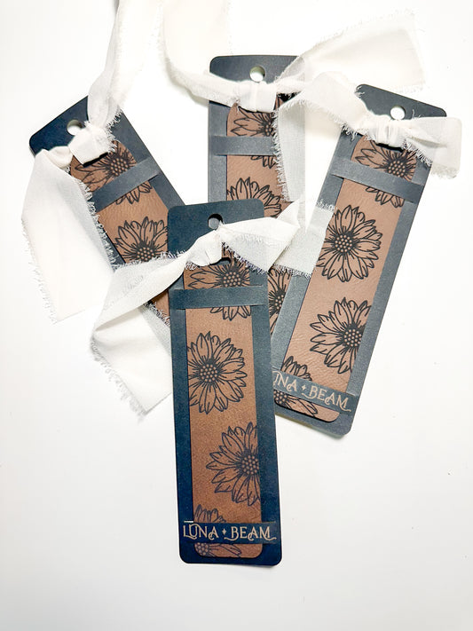 Sunflower Leatherette Bookmark