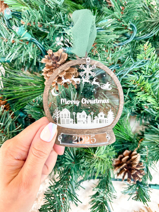 Personalized Snow Globe Christmas Ornament