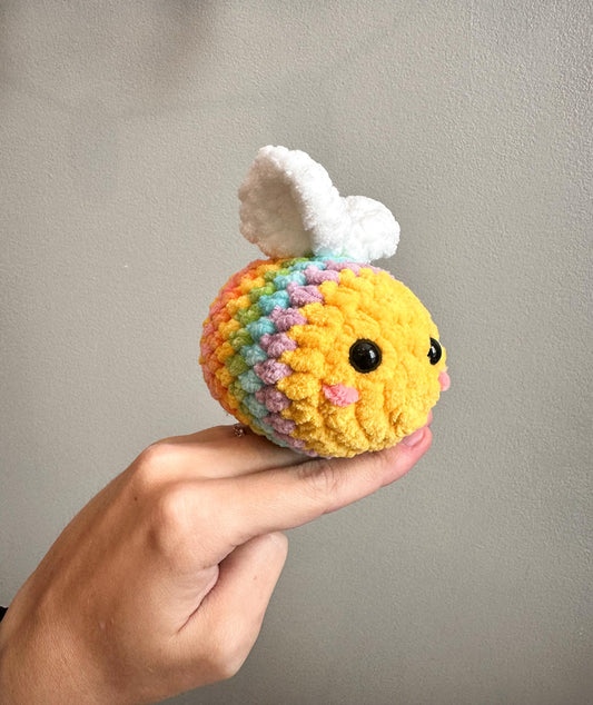 Rainbow Bee Crochet Plushie