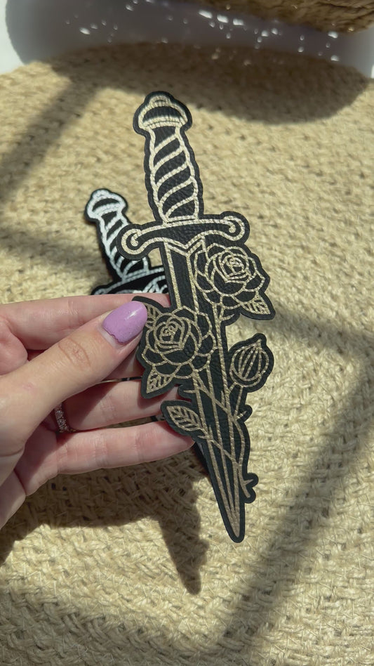 Sword Leatherette Bookmark
